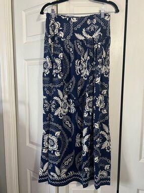 Joie Navy and White Floral Maxi Skirt